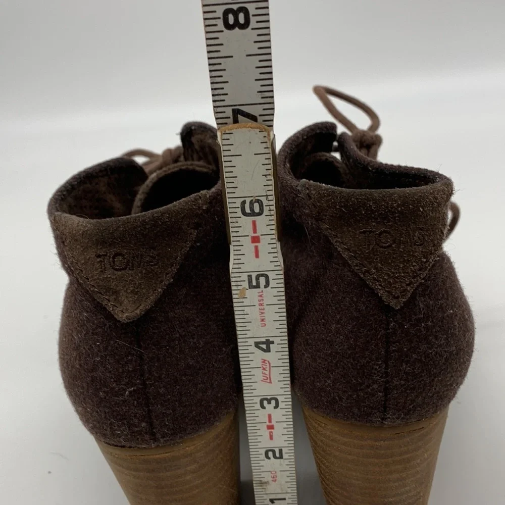 Tom's Lunata Brown Suede Ankle Boots Size 6.5